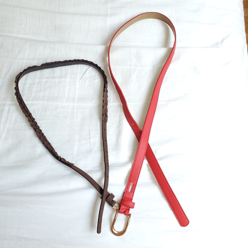⭐ Free - Thin red and brown belts